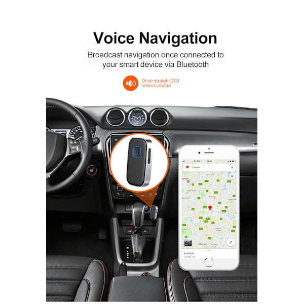 Bluetooth AUX-adapter för bil, Bluetooth 5.0 AUX-mottagare för bil, handsfree