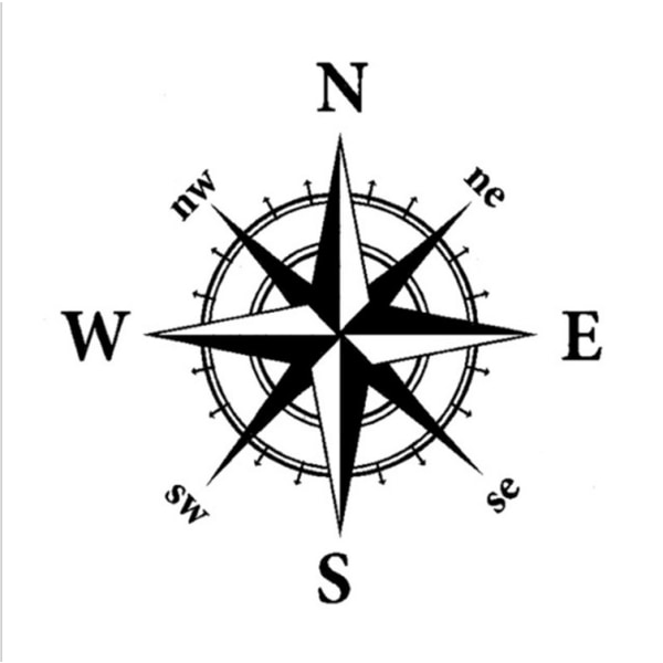 2st Compass Car Sticker Dekaler Nautical Compass Reflex Body