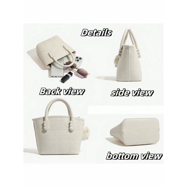 Håndtasker til kvinder - Crossbody tasker, søde skuldertasker, clutch tasker, pendler crossbody tasker til piger og kvinder - Hvid White