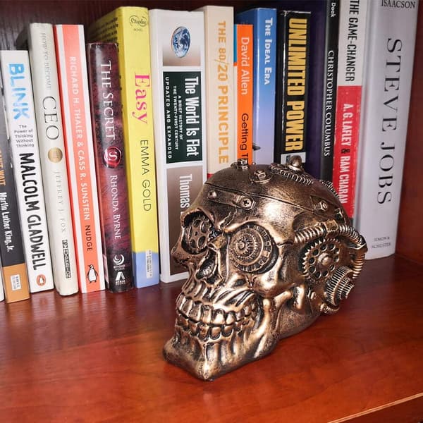 Halloween Steampunk Skull Home Decor - Sci-Fi Human Head Skeleto