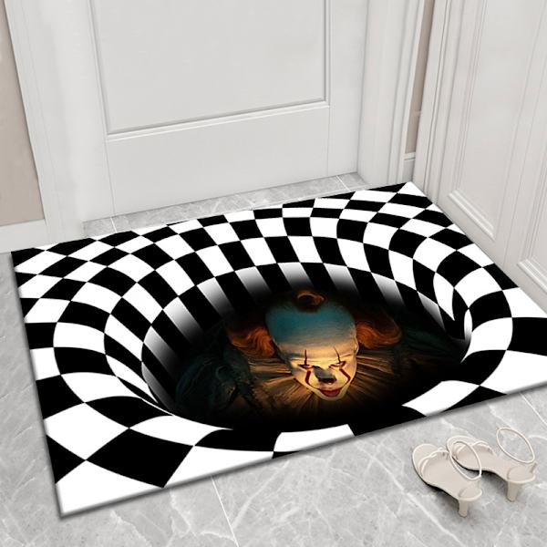 Halloween Dørmåtte, Airsnigi 16'' x 24'' Klovn Dørmåtte 3D Illusio