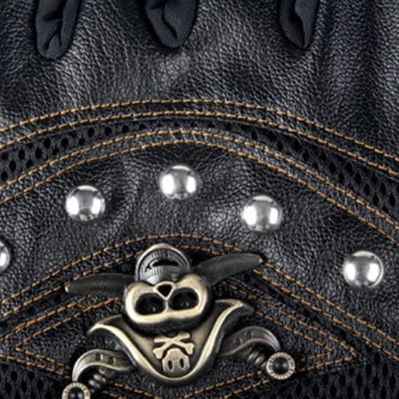 Sorte nittehandsker steampunk gotiske handsker punk tøj nitte mo