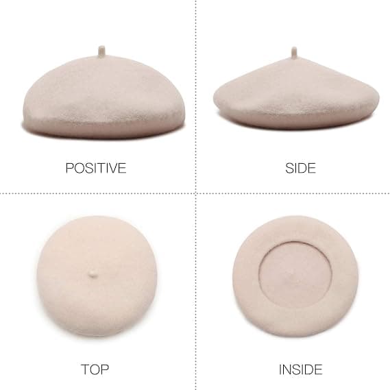 Dame Uld Fransk Baret Hue Skullcap Vinterhatter Blød Hue(B