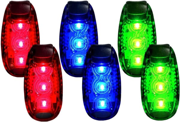 LED-sikkerhetslys (6-pakning), klipsbare strobeløp for løping