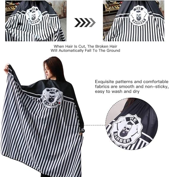 Frisørkappe, Silikon barberkappe, 100 % polyester, lys a