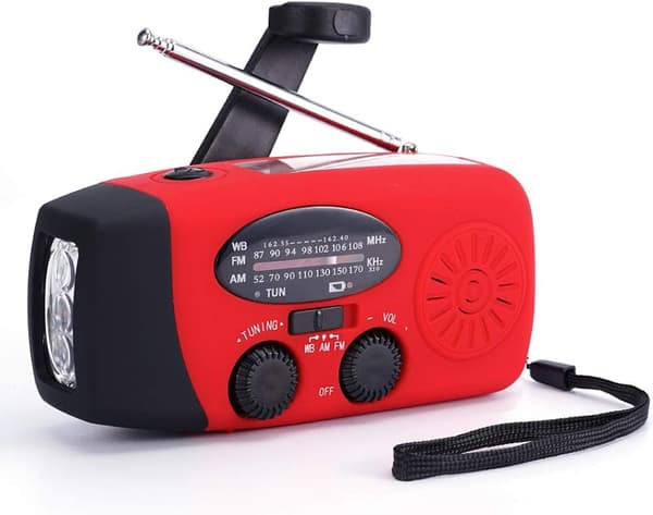 FM/AM/NOAA väderradio handvev solcellsdriven nödström