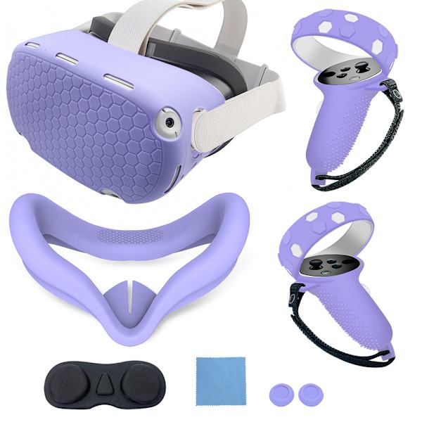 6PCS för Oculus Quest 2 Controller Silikonfodral Purple