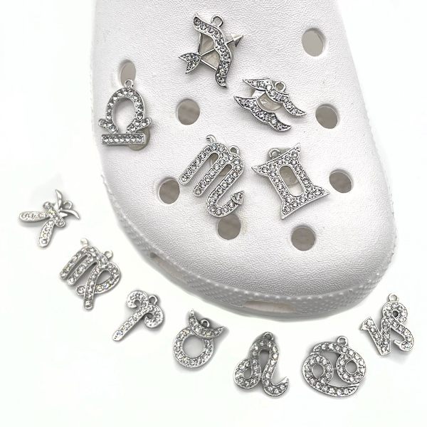 12 stk. 3D-clogs sandaler ornamenter (tolv stjernetegn), sko
