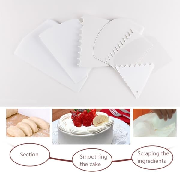 Kakeskrape Smoother, 7stk Deigskrape Bolleskrape Cutter Ca
