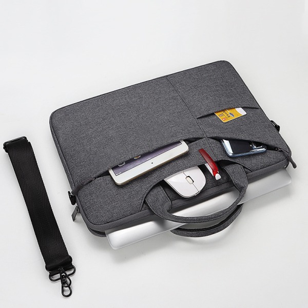 Håndholdt laptop taske med skulderrem 13,3-15,6 tommer Light grey 14.1-15.4 inch