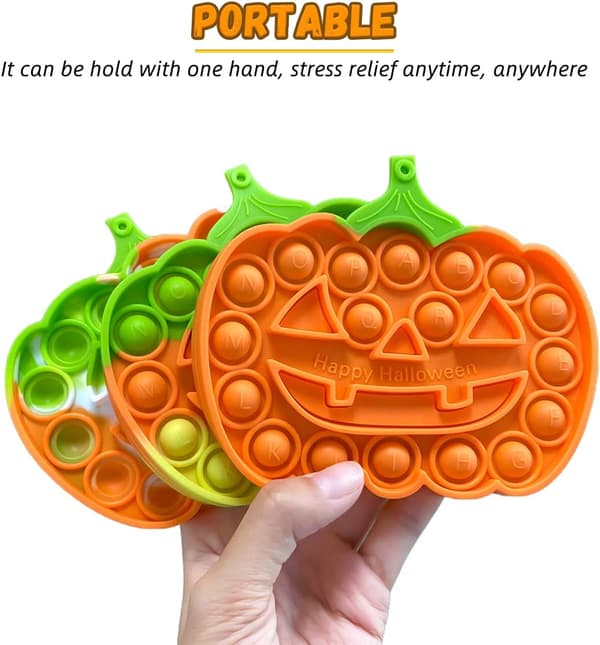 Halloween Pumpa Pop Fidget Leksaker, Set med 5 Push Pops Bubble Fid