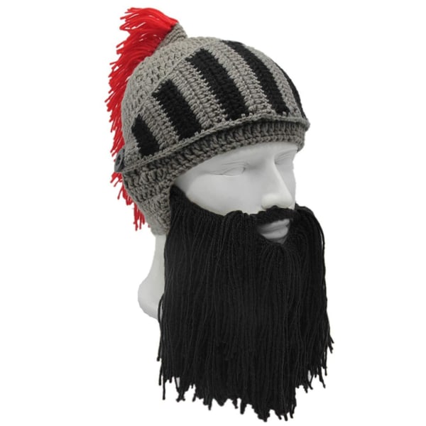 Wig Beard Hat Creative Funny Knitted Hat Handmade Winter Hat Rom