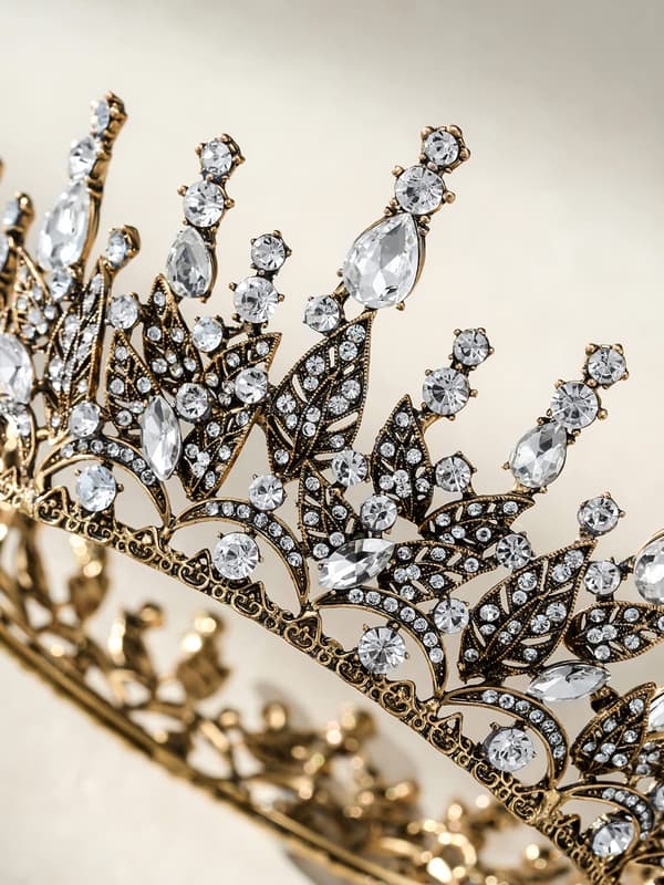 Dronningkrone for kvinner, brudekroner, gotisk tiara-hodeplagg