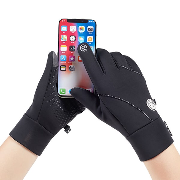Herre cykelhandsker plus fleece varme sport anti-slip vindafvisende