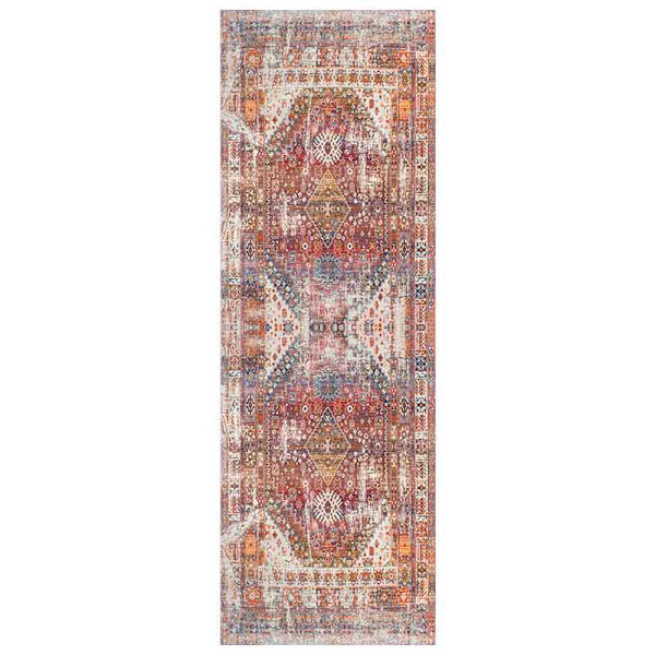 Gangstedsløber, Vaskbar Tæppe, Skridsikker Vandafvisende Gulvtæppe, Lav Bunke Blødt Vintage Tæppe til Entré Soveværelse Vaskeri Indendørs, Stil 1 50*160cm