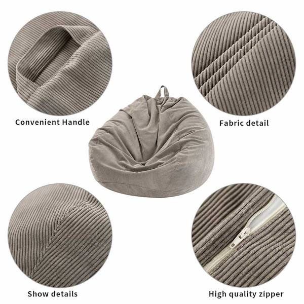 Korduroyin täytettävä papupussi tuolinpäällinen (ilman täytettä) - Sininen