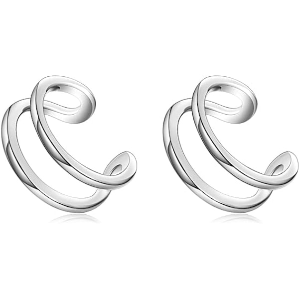 1PCS Cuff Wrap -korvakorut 925 Sterlinghopea Ei lävistetty rusto
