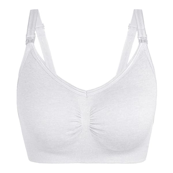 Maternity front open buckle plus size amme-BH - Melkehvit L