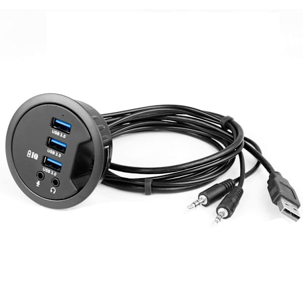 USB 3.2 Gen 1 In-Wall Desktop Hub, Kortleser, In-Wall Desktop