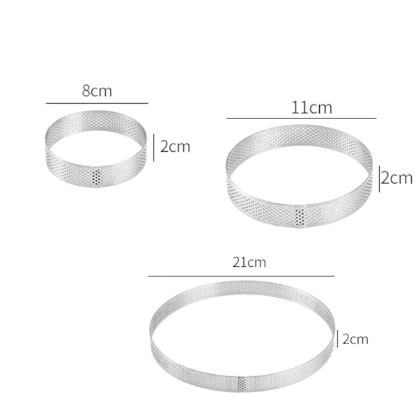 3 stk rustfritt stål mousse ring rund stansing dreiebenk ring F