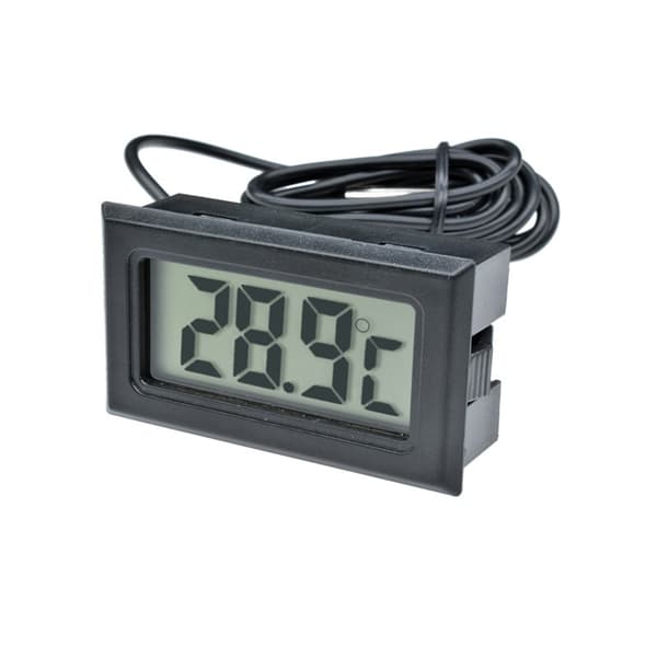 (6 stk. Svart) Mini Digital LCD Termometer Temperatur med Temper