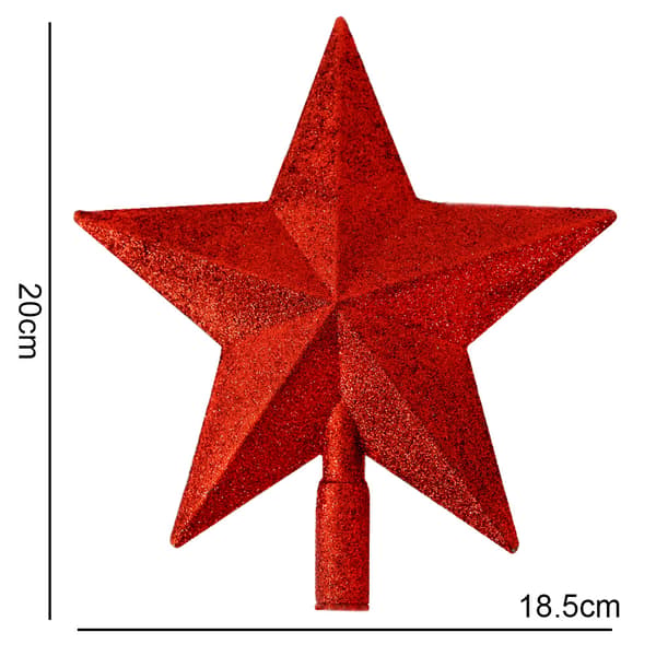 2 stk. Julepynt i plast, rosaguld pentagram jul