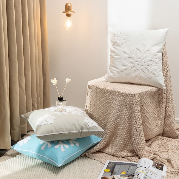 2 kpl Punainen Joulukoriste Lumhiutale Tyynynpäällinen 45*45