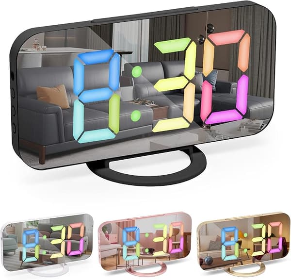 Väckarklocka med dimbar LED-display, digital klocka