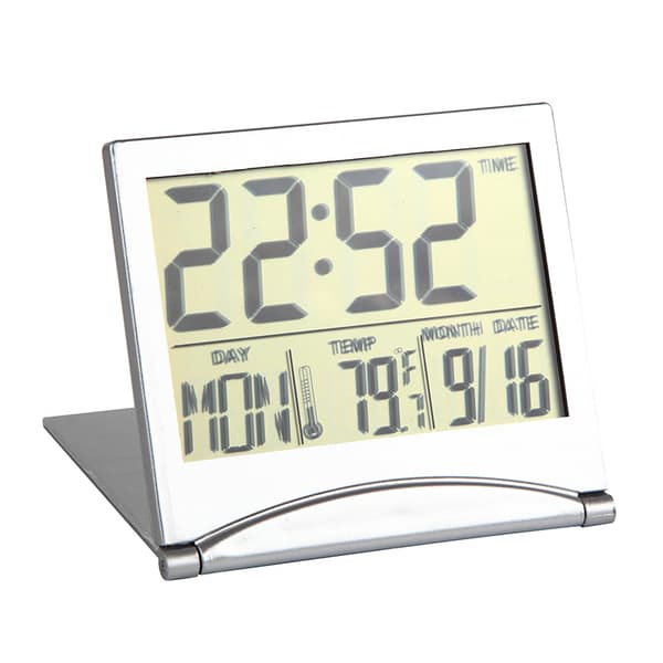 2 st silver digital väckarklocka skrivbord temperatur LCD-display