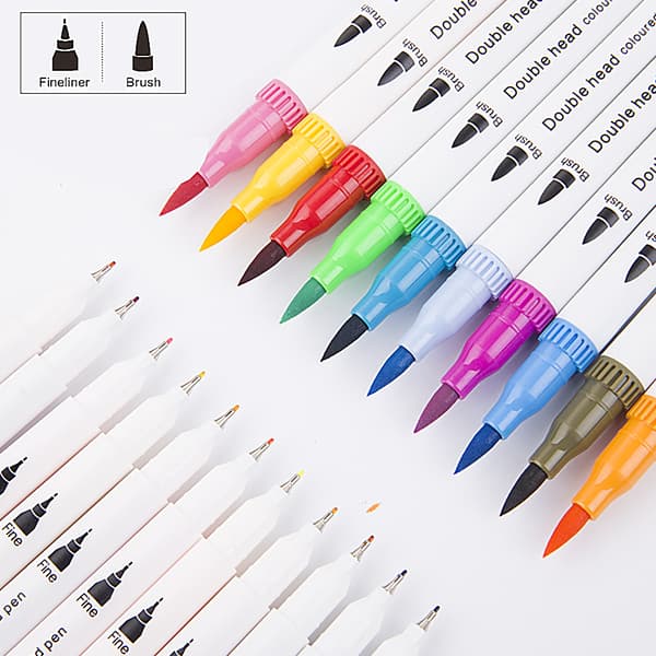 Kaksoispäällinen rajauskynät Värimarkkerit Lasten piirustussetti 36PCS