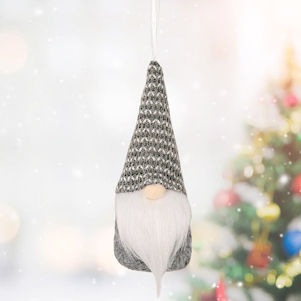 3 st grå juldekorationer jul Rudolph stickad hatt Sm