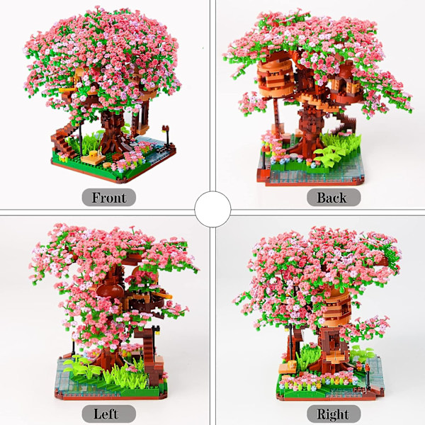 Mini Bonsai Cherry Blossom Tree Byggklossar Set, Sakura Bota
