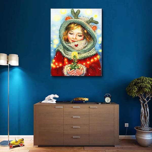 DIY 5D Diamantmaleri Julekostume, Diamantkunst Ønskepige