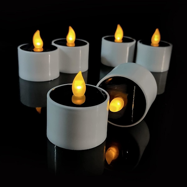 6 stk. LED-stearinlys, flammefri stearinlys