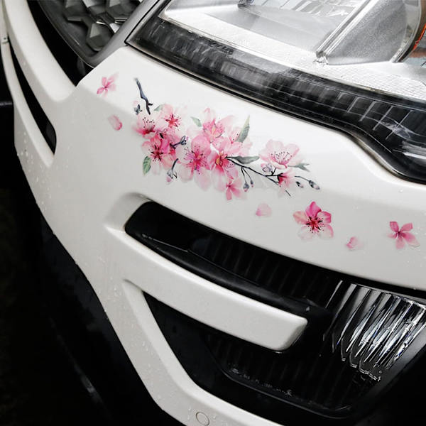 Kirsebærblomst Vinyl Bilsticker, Ridse Dækning Pink Blomst Bump