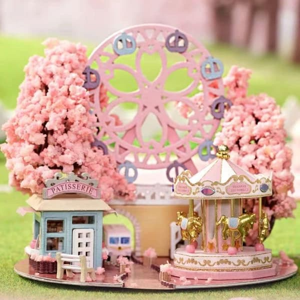 3D Magic Cabin Puzzle, 2022 Nytt Dockhus Miniatyrhus Kit, D