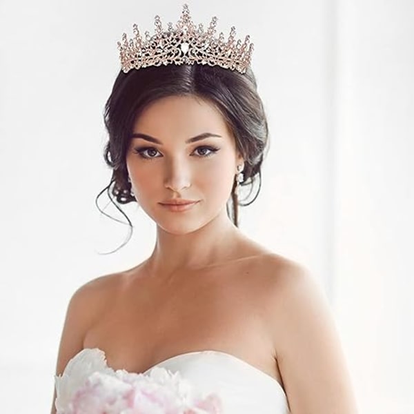 Kristallbröllop Tiara för kvinnor Roséguld Krona för kvinnor Kunglig