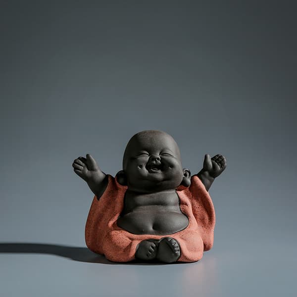 Søt Monch Buddha-statue, søt liten Buddha, munk Buddha-statue