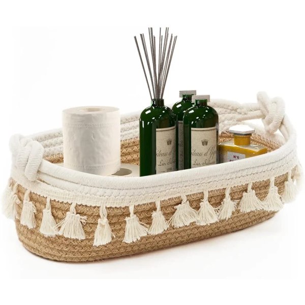 Small woven cotton rope basket Toilet paper baskets for organizi