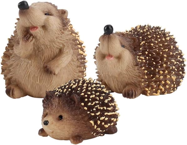 3 st Igel Figur Dekoration Fe Trädgård Dekorationer Artific