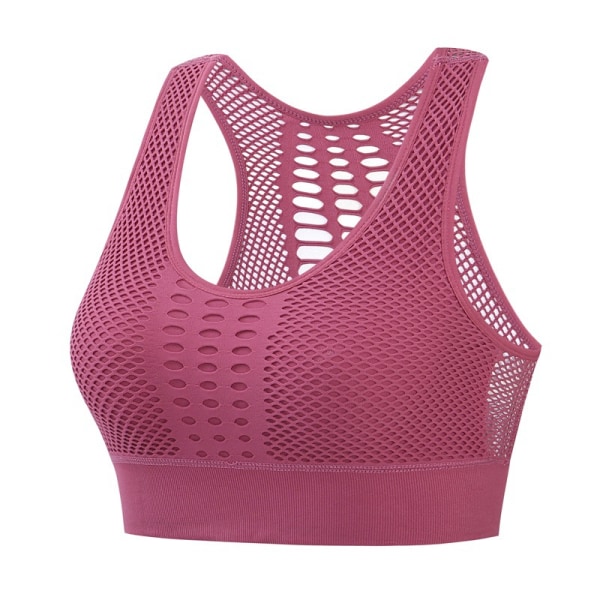 Ytterkläder i mesh plus size sport- och fitness bh - Rosa L