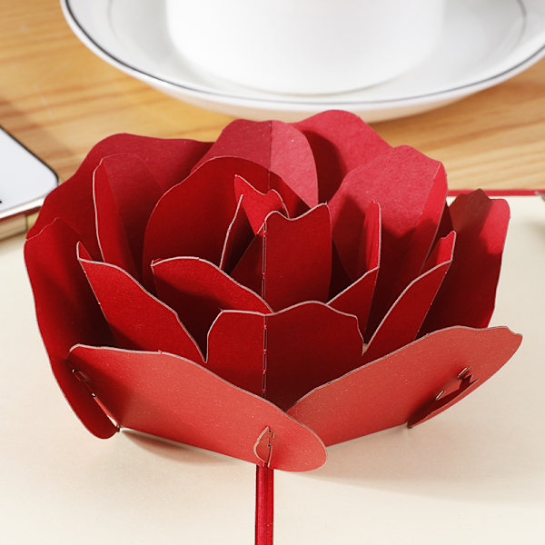 5 Valentinsdag gratulasjonskort 3D rose gratulasjonskort bryllup