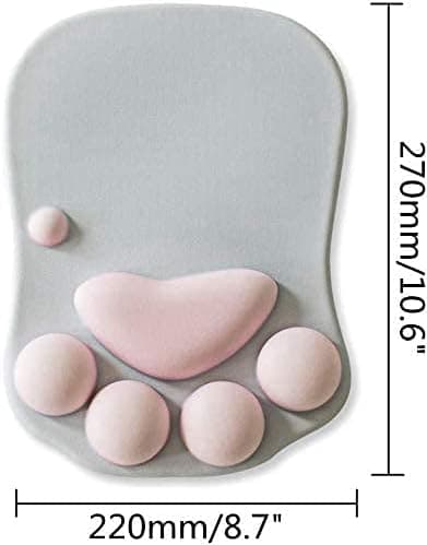 Søt katteklo-musematte med gel håndleddsstøtte - Ergono