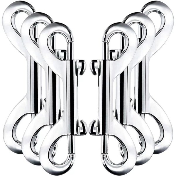 6 Pack Stud Carabiners, Zinc Alloy Hooks for Dog Leashes, Key Ch