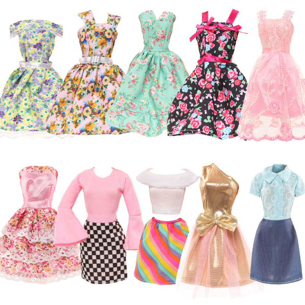 10pcs package 30cm doll clothes fashion suit street photo dress