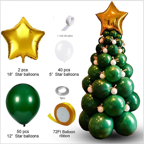 Jule mørkegrøn latex ballonpakke skovserie Christm