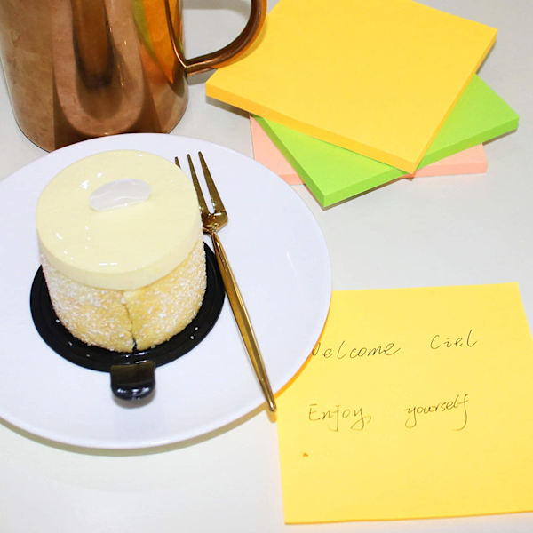 (10 Pakke) Sticky Notes 3x3 Tommer, Selvklistrende Blokke i Lyse Farger