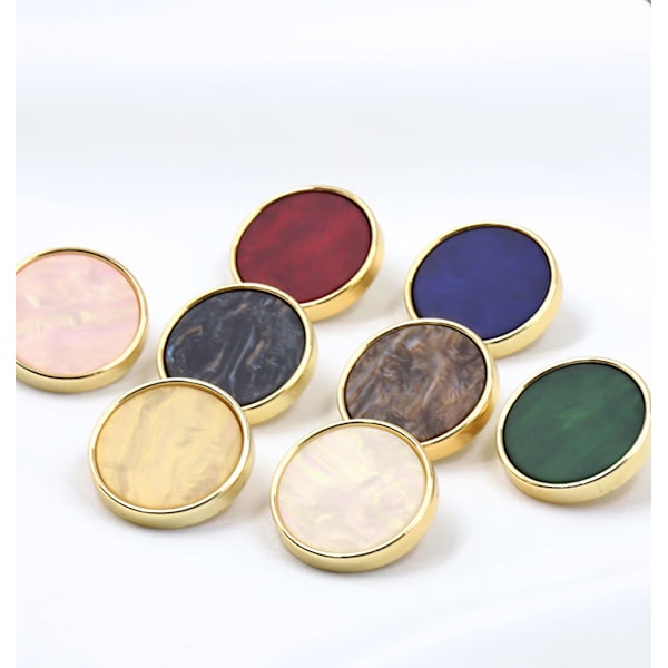 24 dekorative knapper for high-end klær i rund harpiks 18mm
