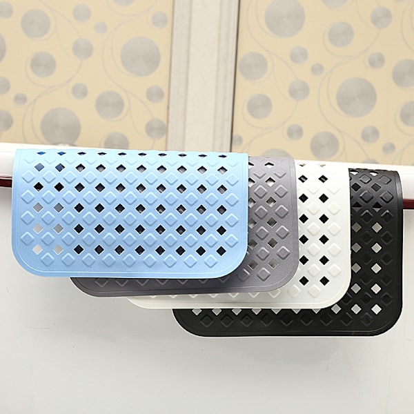 Anti-Skli Baderom Dusjmatte med Komfortabel Polstring Hule Drenering Enkel Installasjon Badematte 70*40cm - Svart