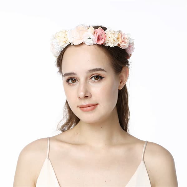 1 st bröllopsblomsterhuvudband, blommig brudtärneblomkrona